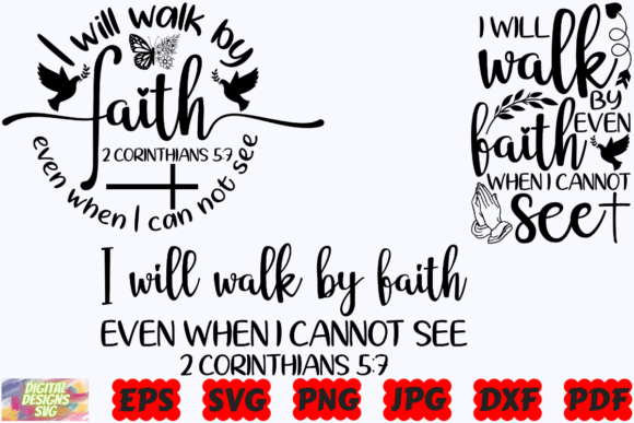 I Will Walk by Faith SVG for Real Embroidery Projects